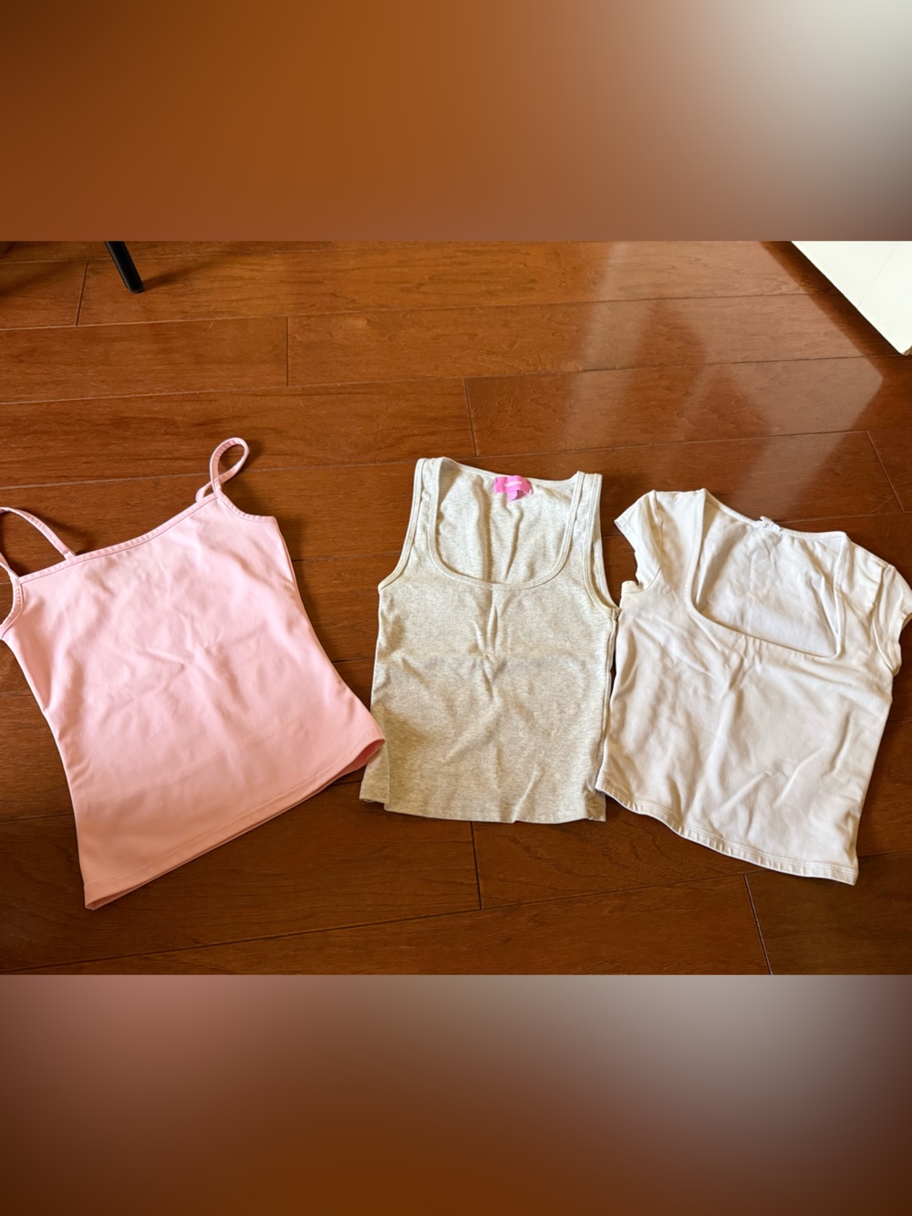 Three-Pack XS TankS/Tops — Pink, Gray, White Edikted and Garage